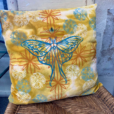 Block printed Gold Ice dyed pillows by Valori Wells