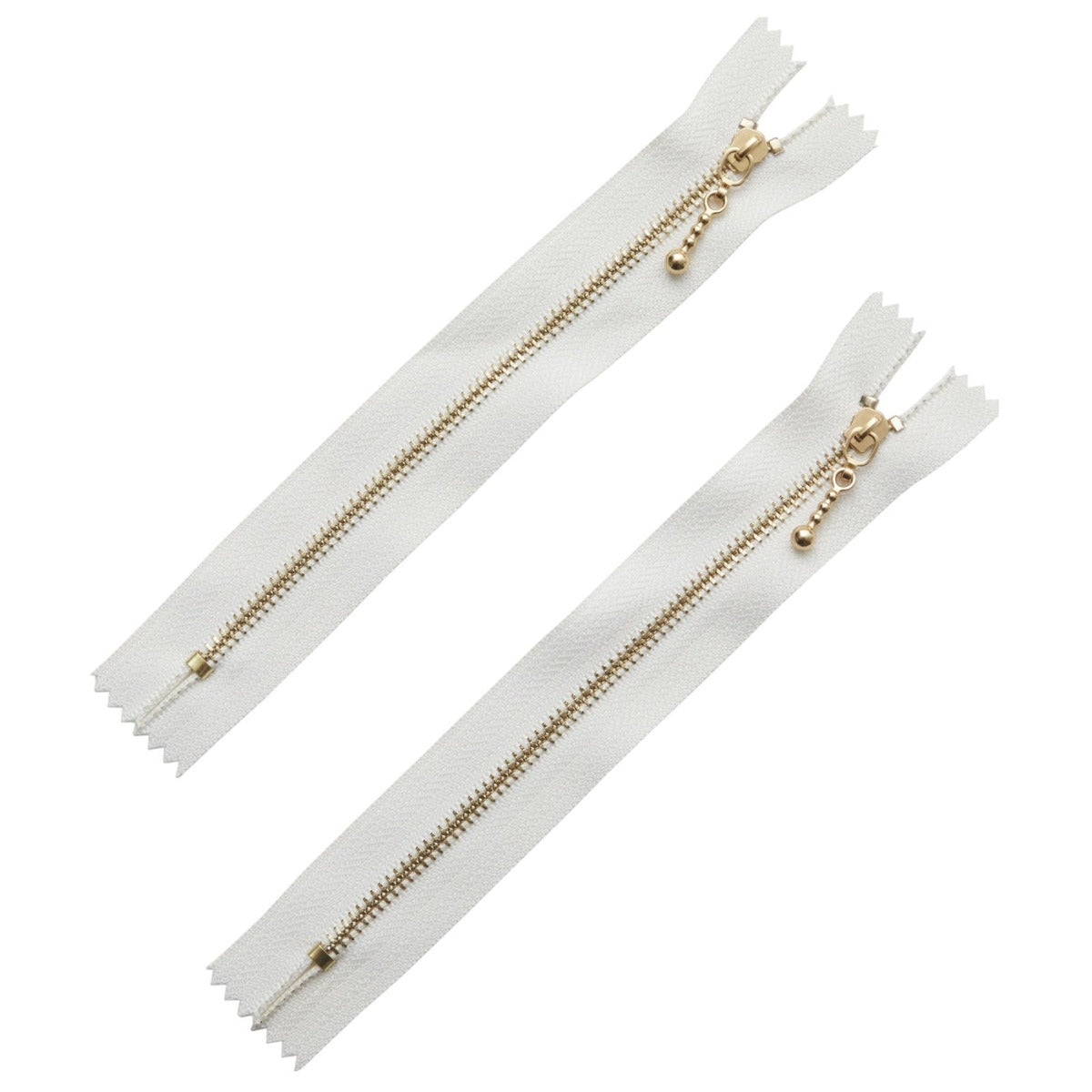 Zipper - Macaroon Zipper - White 6" Zipper with Droplet Pull (2ct)