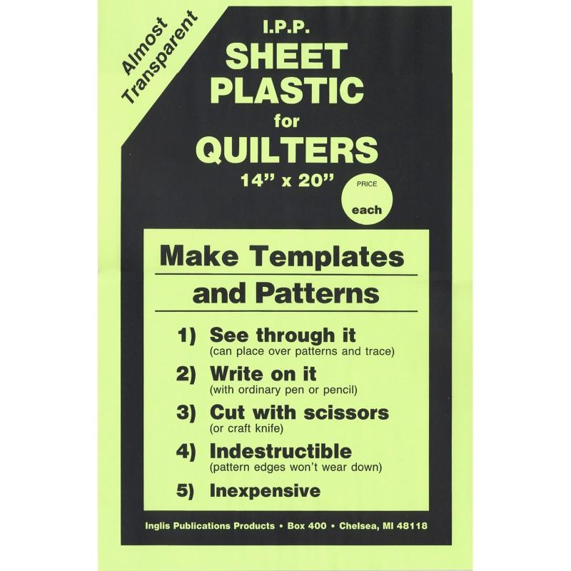 Template Sheet Plastic for Quilters - 14 x 20 Frosted Transparent