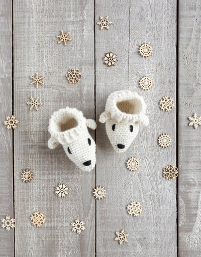 Polar Bear Baby Booties Toft Crochet Kit