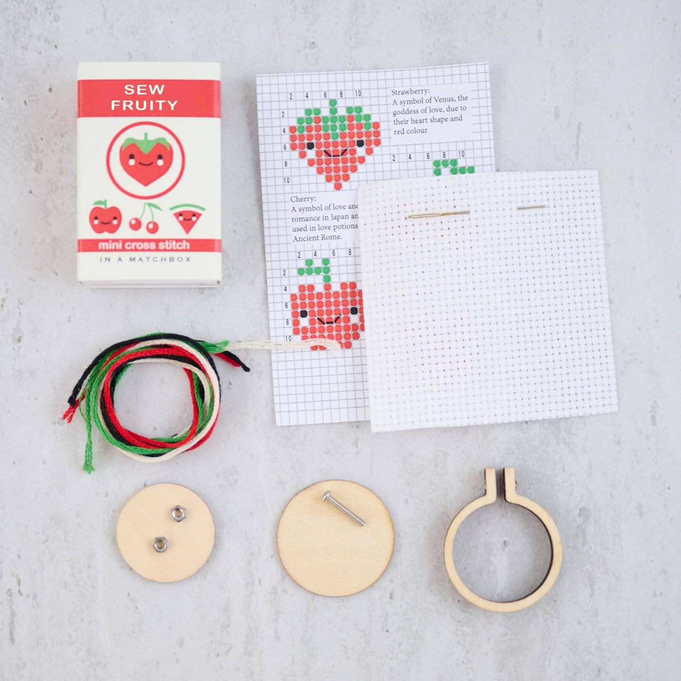 Matchbox Cross Stitch Kit - Sew Fruity