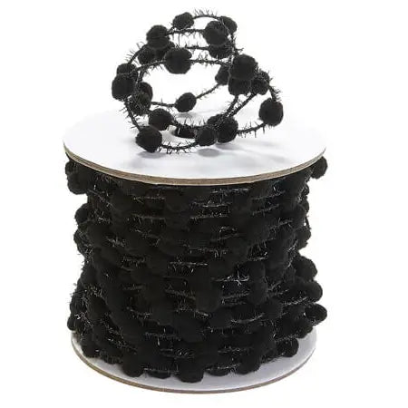 Pom Pom Wire Ribbon Black
