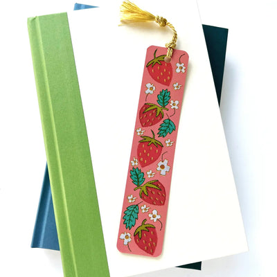 Strawberries Embroidery Tassel Bookmark by Rikrack