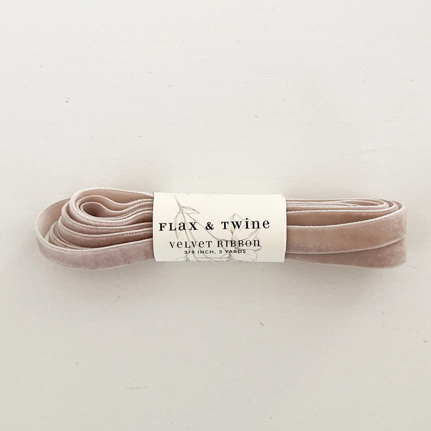 Flax & Twine 3/8" Velvet Ribbon 3 Yards