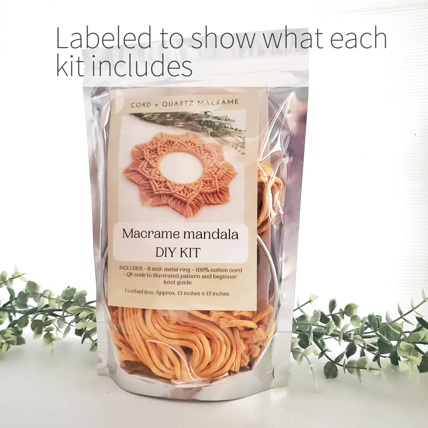 Macrame Mandala DIY Kit - Cord & Quartz