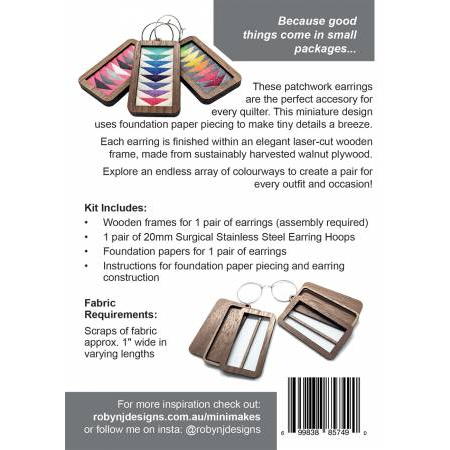 Mini Makes Earring Kit - Rectangle Walnut