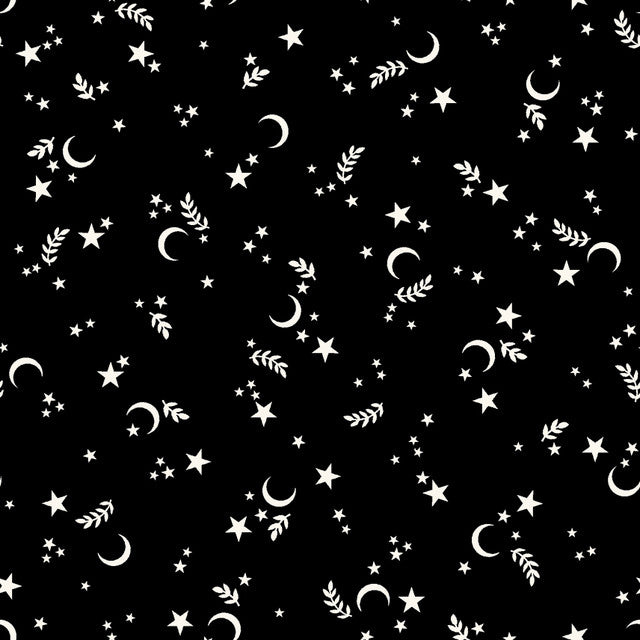 Goth Gardens Stars and Moons Black MAS10855-J