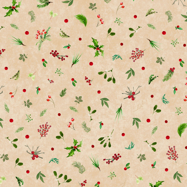 Winter Wreaths Tiny Greenery Cream- MAS10884-E