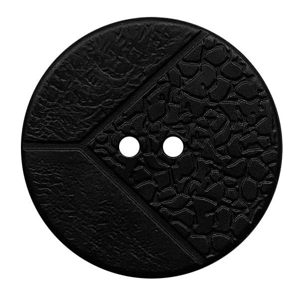 30mm Round Button Black Leather Design 380437