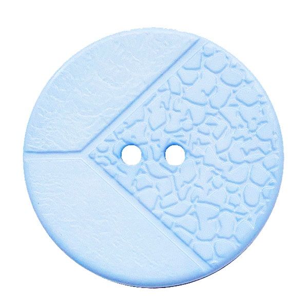 30mm Round Button Light Blue Leather Design 383002