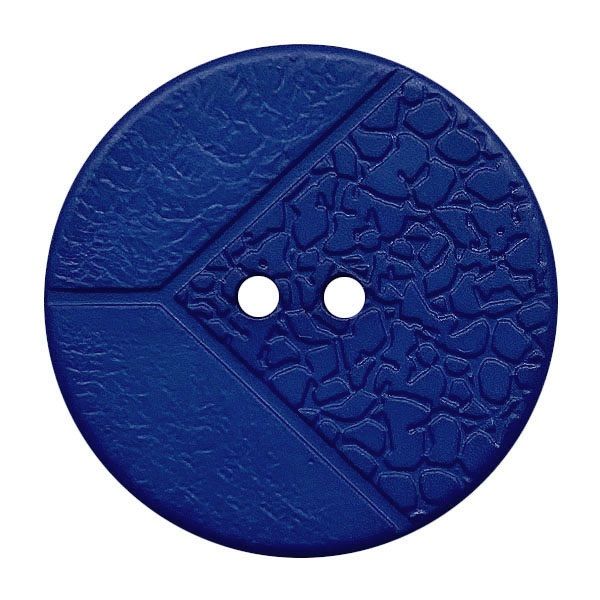 30mm Round Button Blue Leather Design 383003