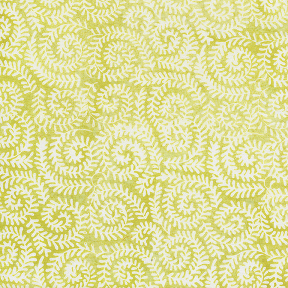 Mountain Gems 122118651 Spiral Leaves Chartreuse Batik