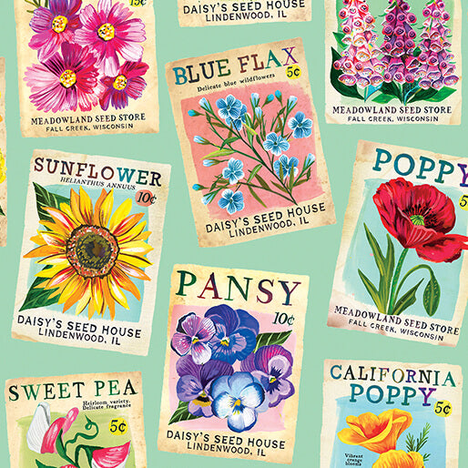 PREORDER - A Wildflower Heart Heritage Seedpacks Lt Teal by Katie Daisy 16509-80