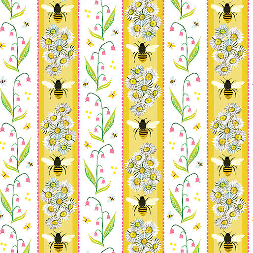 PREORDER - A Wildflower Heart Honeyland Stripe Lt Honey by Katie Daisy 16512-30