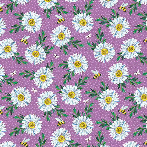 PREORDER - A Wildflower Heart Daisy Scatter Purple by Katie Daisy 16513-64