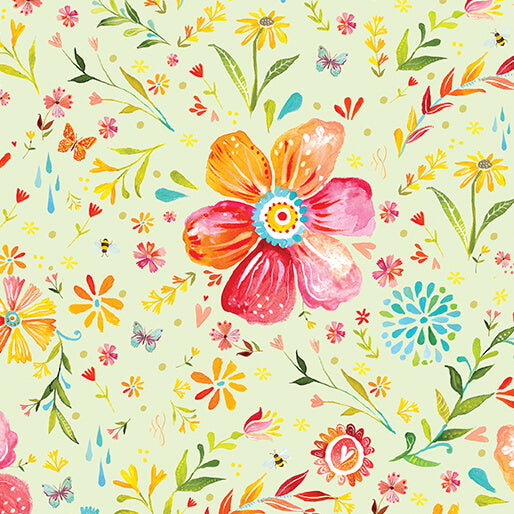 A Prairie Heart by Katie Daisy Posies Light Fern 16629-42