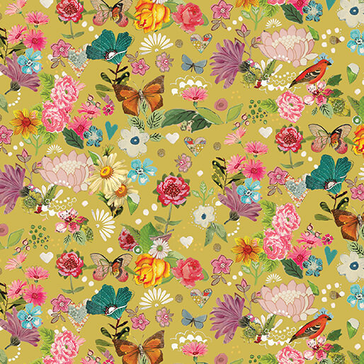 Follow Your Joy Kelly Rae Roberts Sunshine Floral Citron 16660-34