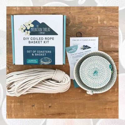 Coiled Rope Basket Kit - DIY - Coasters & Basket