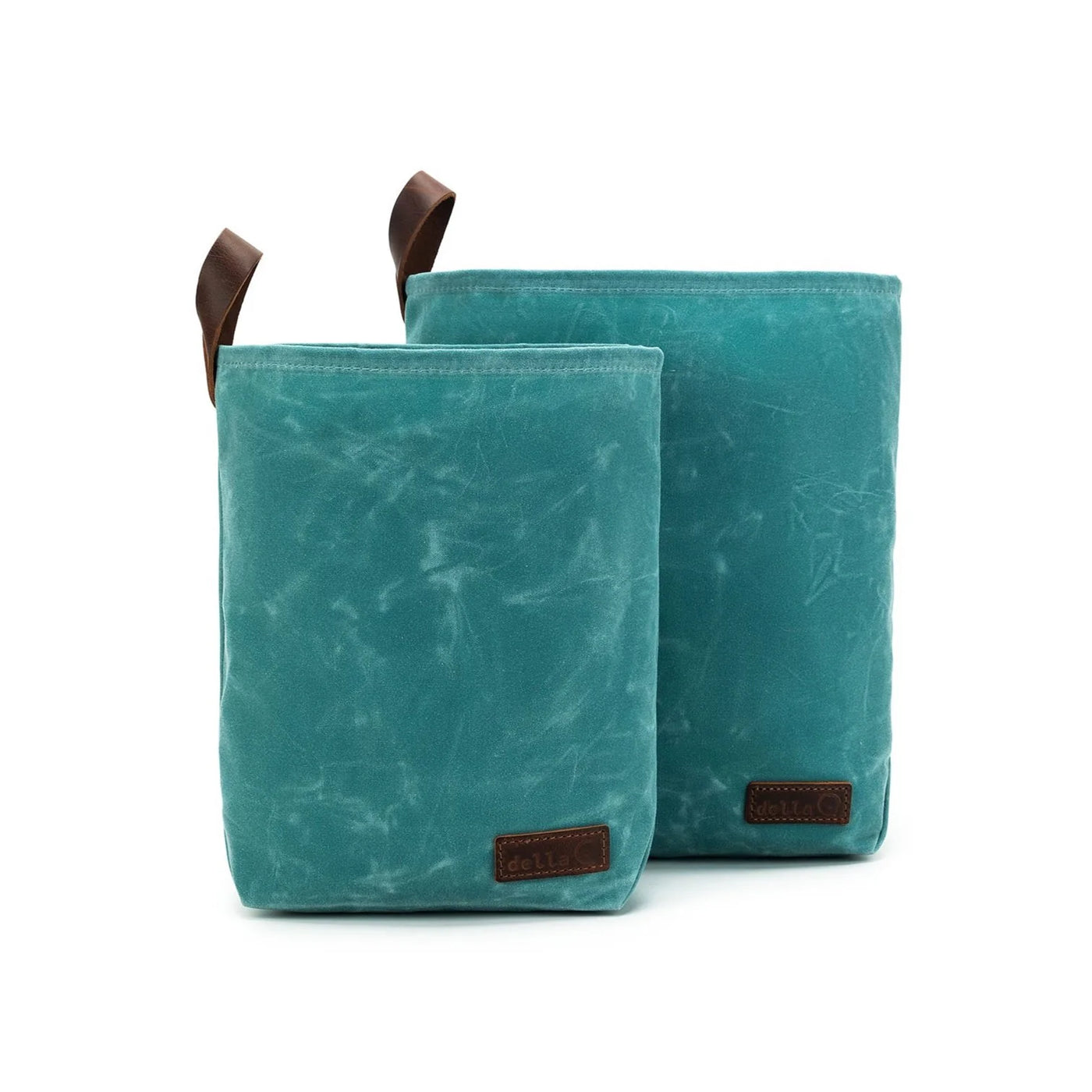 Maker's Canvas Knit Sacks Teal- Set of 2