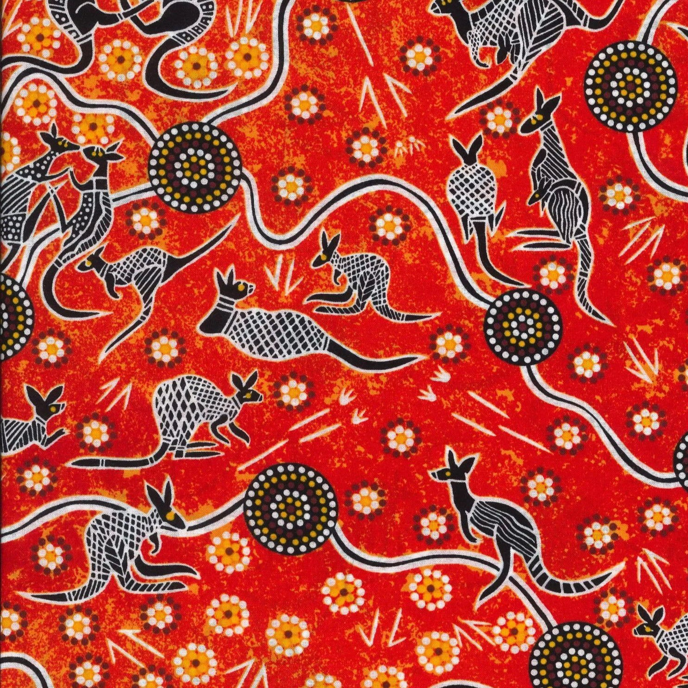 Kangaroo Dreaming 2 Red M&S Textiles Australia