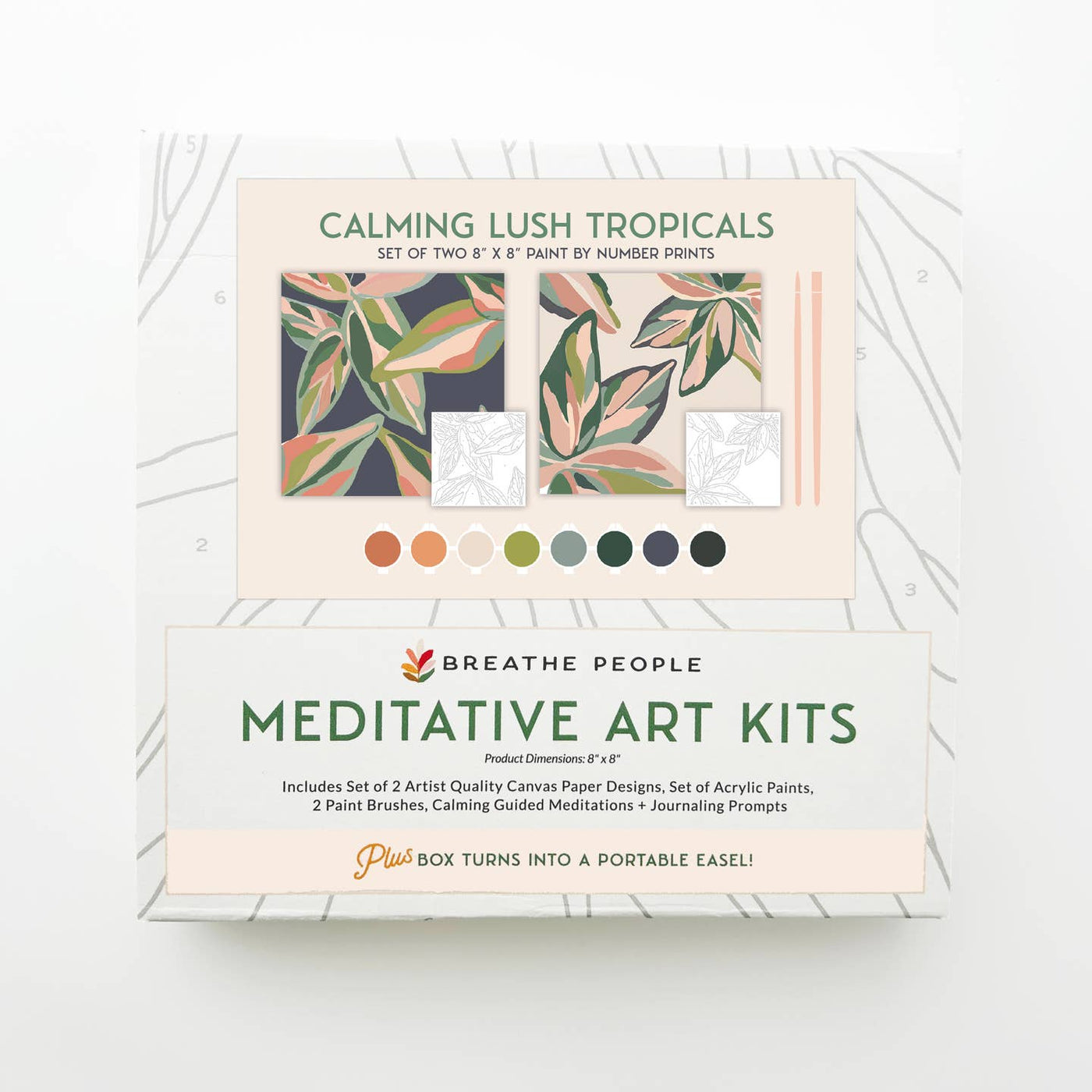 Calming Lush Tropicals Meditative Art Paint-by-Number Kit