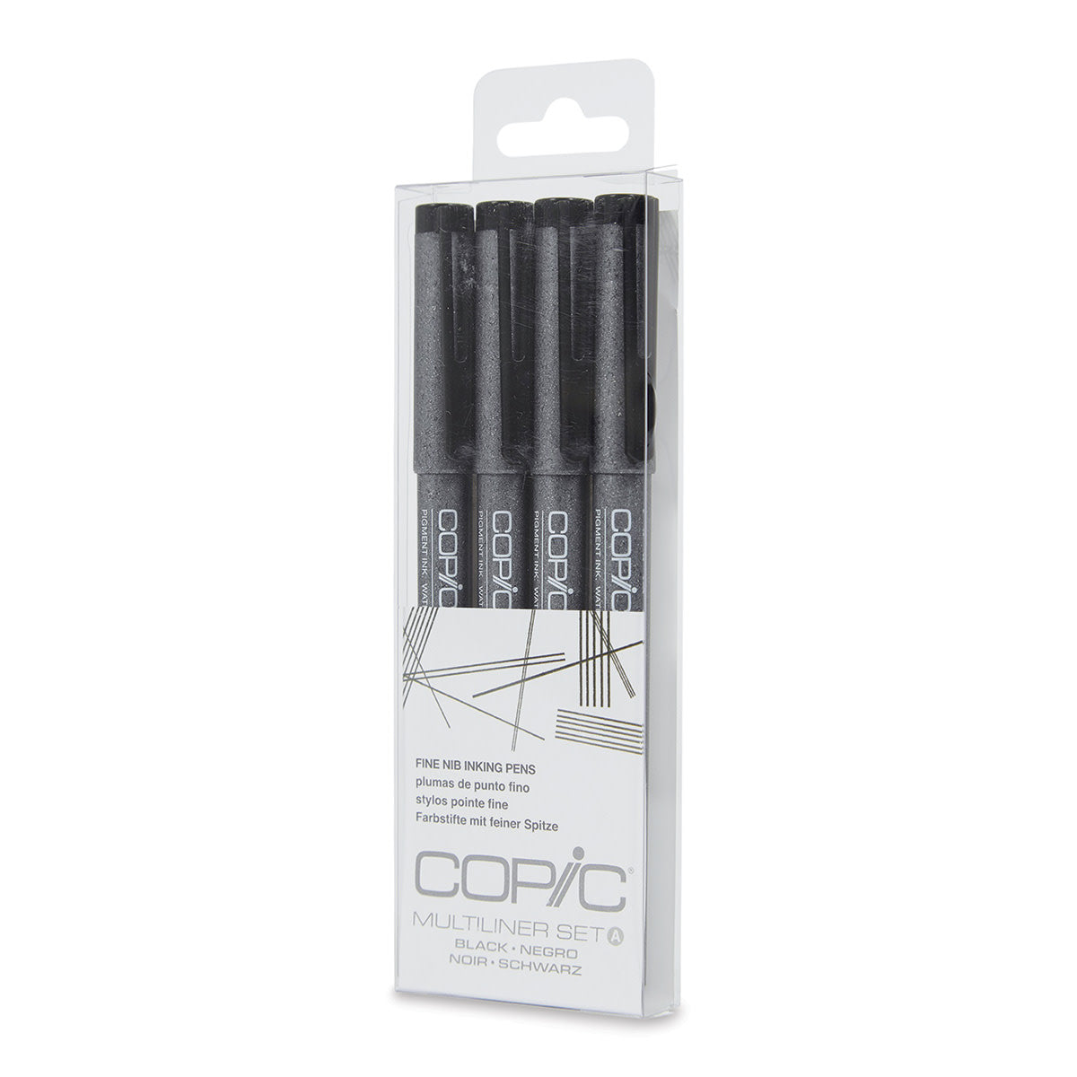 Copic Multiliner Set B 4 Fine Nib Inking Pens (Black)