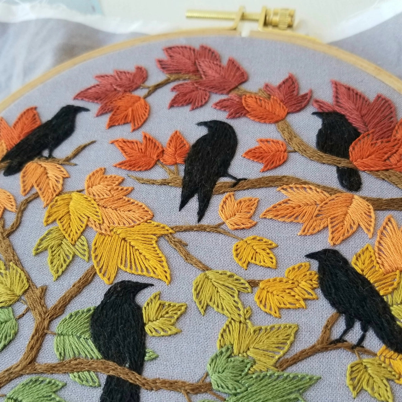 Autumn Birds Embroidery Kit - Jessica Long Embroidery