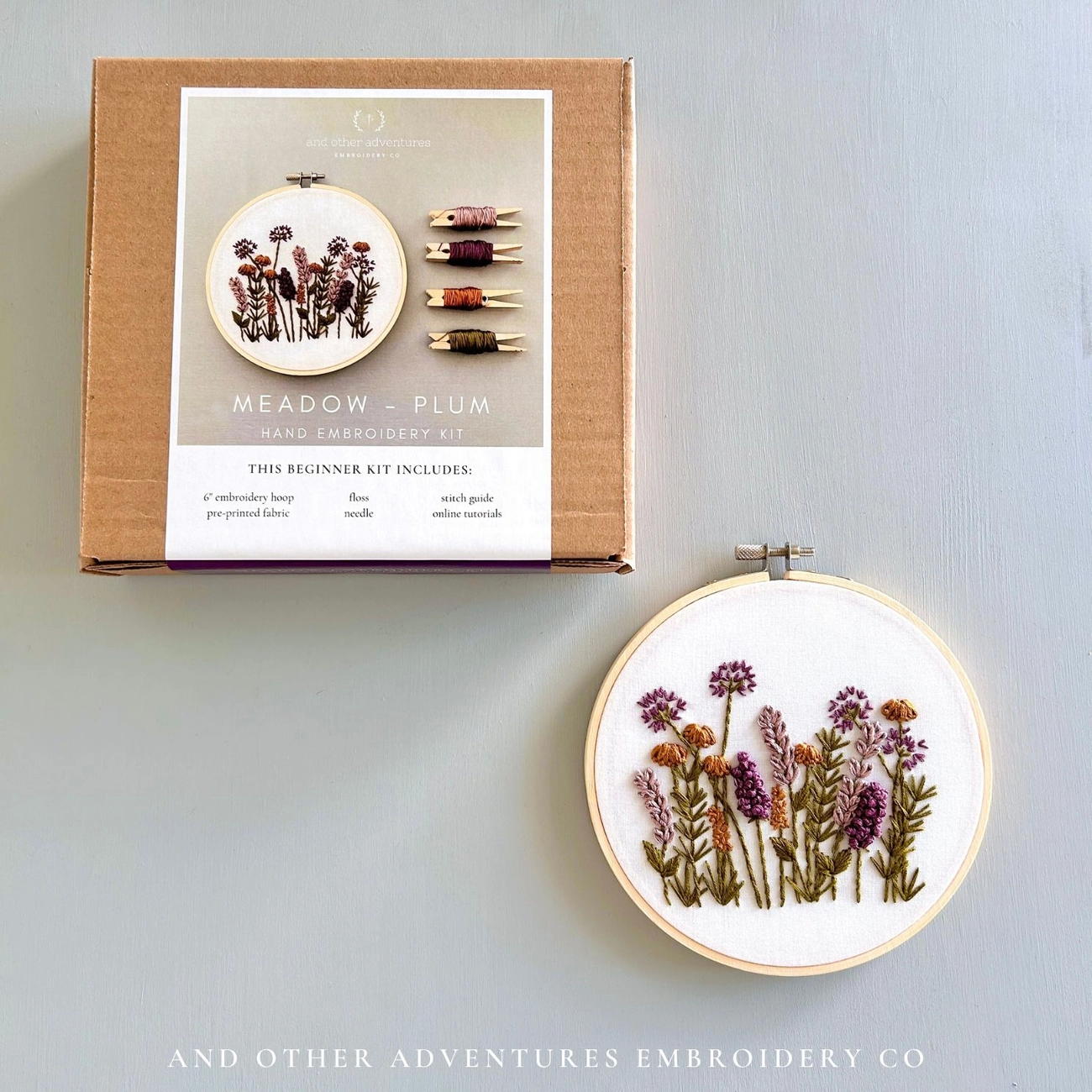 Meadow In Plum Embroidery Kit by And Other Adventures