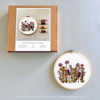 Meadow In Plum Embroidery Kit by And Other Adventures