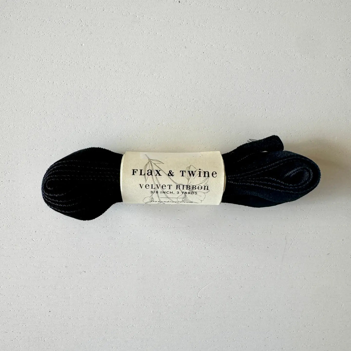 Flax & Twine 3/8" Velvet Ribbon 3 Yards