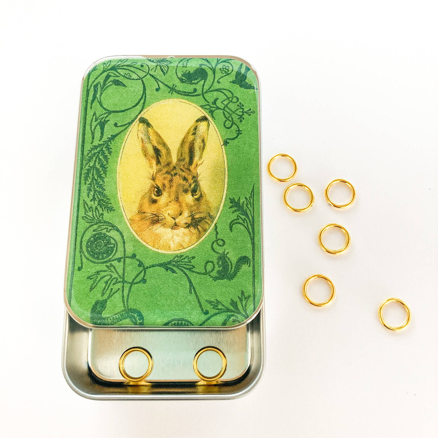 Firefly Notes - Bunny notions tin, stitch marker tin: Large