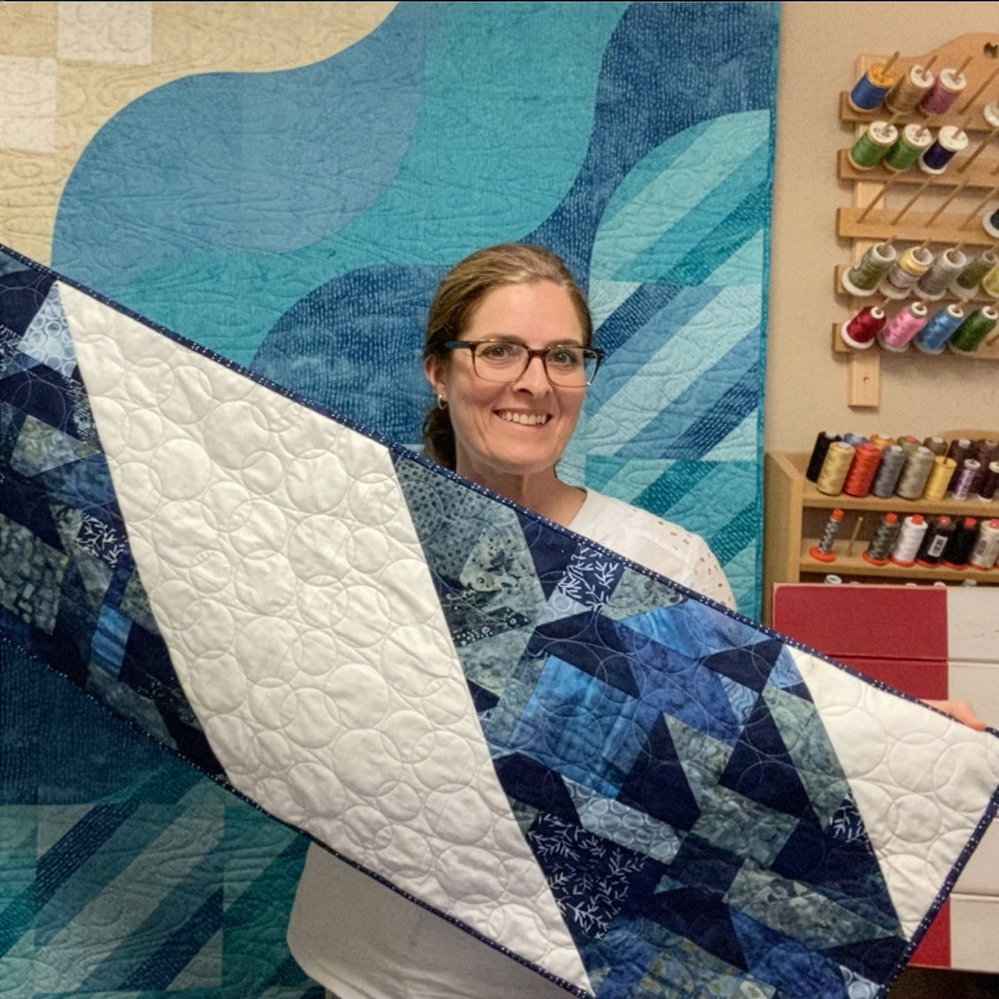 503 Giant Half Square Triangles Table Runner with Brandy Maslowski on ...