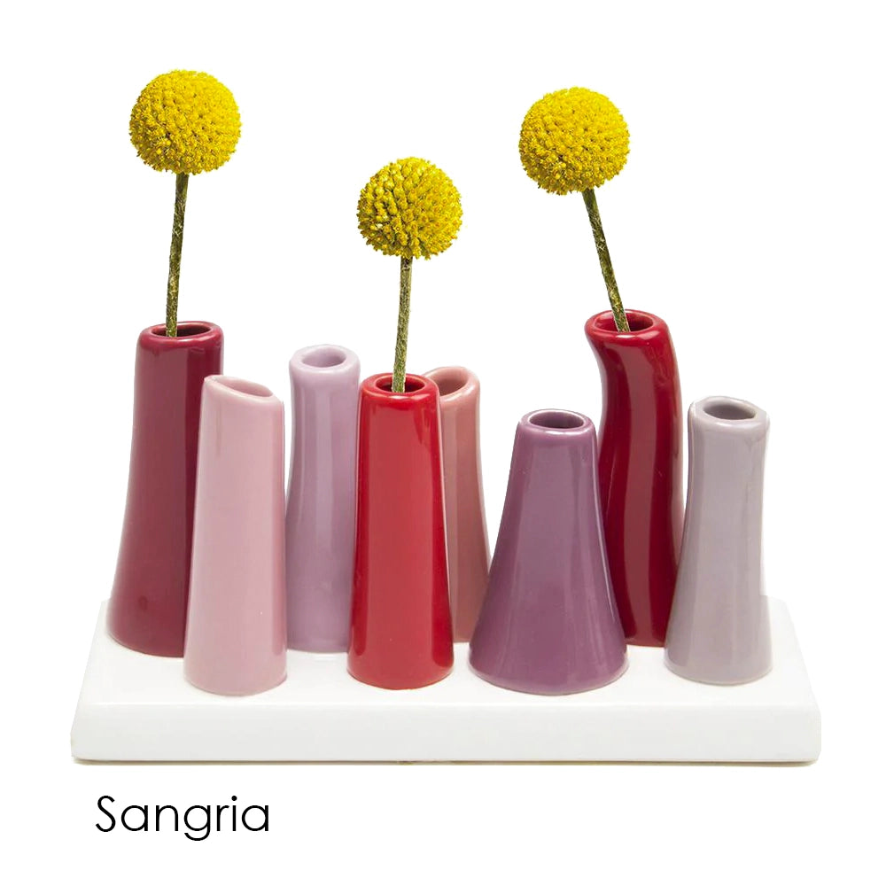 Pooley 2 Sangria - Ceramic 8-Tube Vase