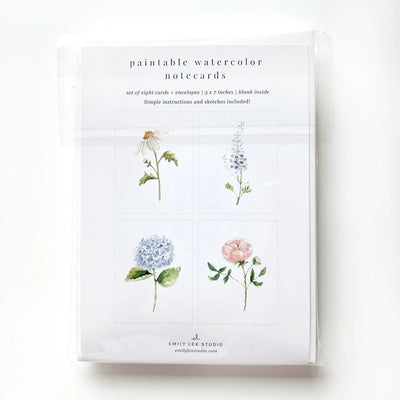 Paintable Watercolor Notecards - Garden Flowers