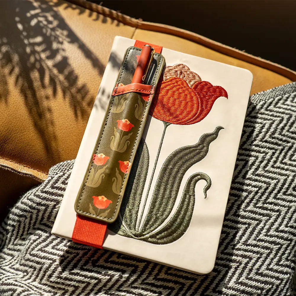 Denik - Tulip Embroidered Journal with Pen