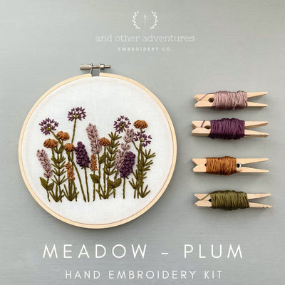 Meadow In Plum Embroidery Kit by And Other Adventures