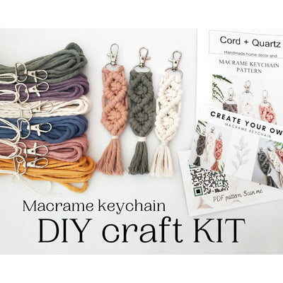 Macrame Keychain DIY Kit - Cord & Quartz
