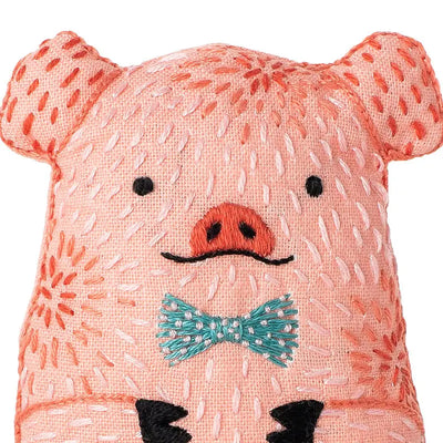 DIY Embroidered Doll Kit Pig- Kiriki Press