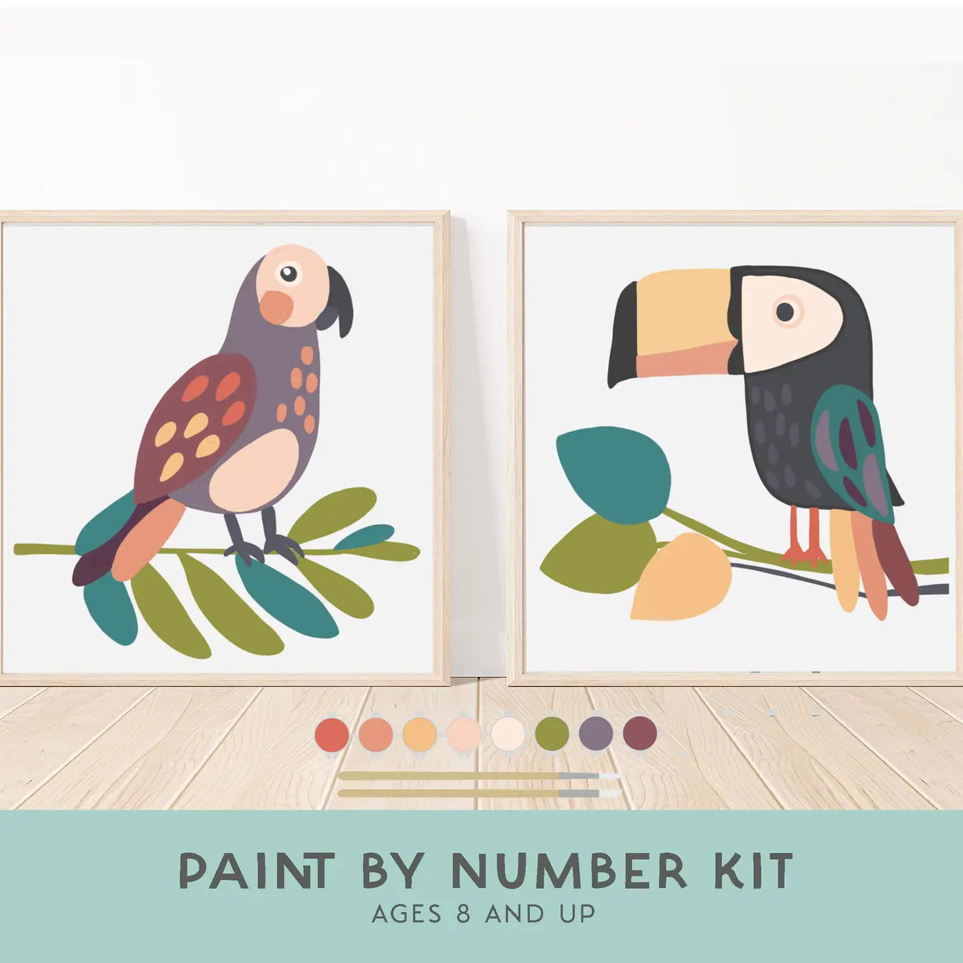 Tropical Birds Paint-by-Number Kit for Kids