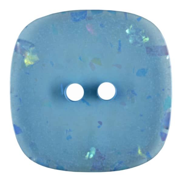 30mm Square Button Blue Frost 404801