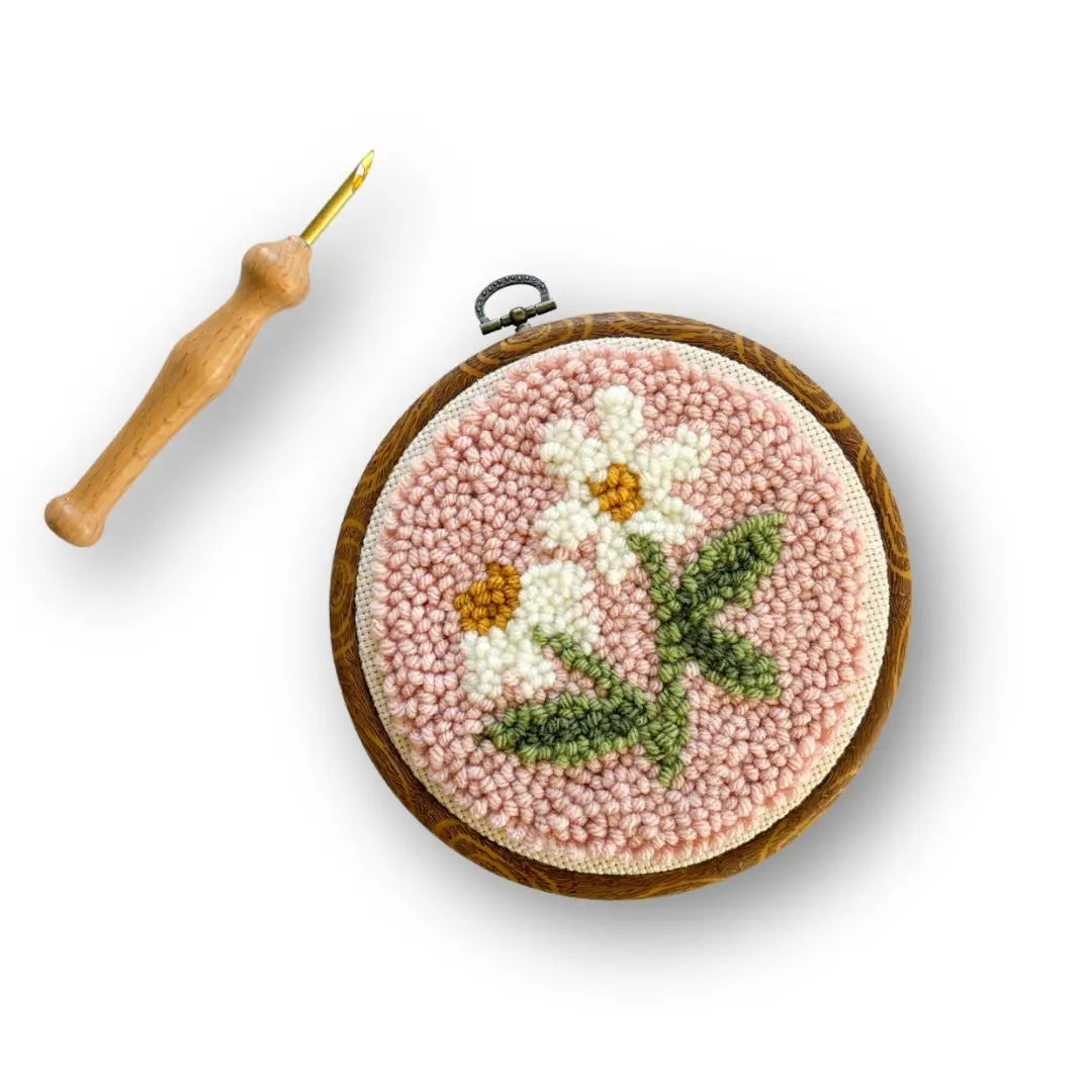 The Urban Acres Punch Needle Kit - Pink Daisy
