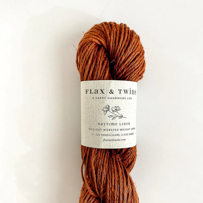 Flax & Twine Trellis Drawstring Bag Kit with Needles- Rust