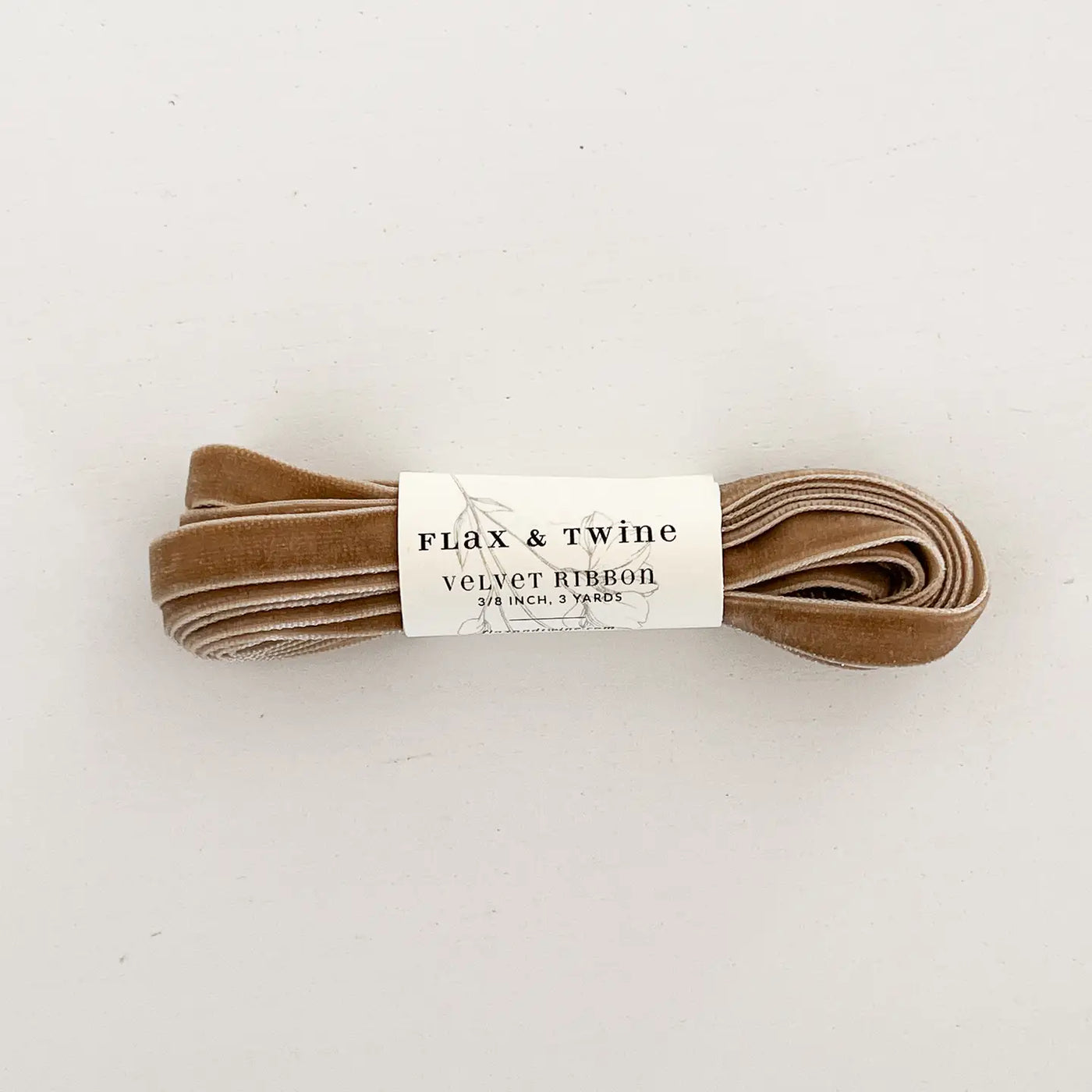 Flax & Twine 3/8" Velvet Ribbon 3 Yards