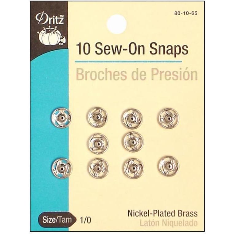 10 Snap Sew-On Silver