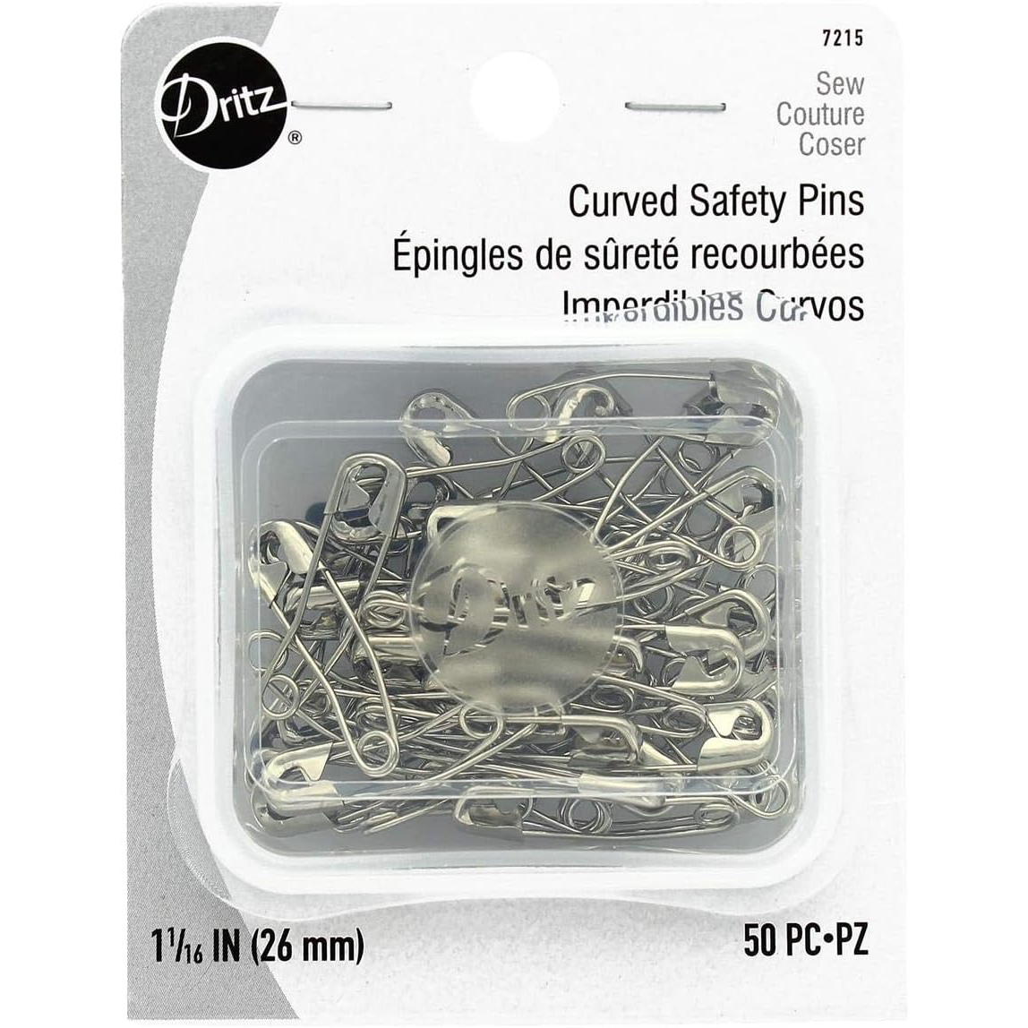50 Curved Safety Pins 1" Dritz