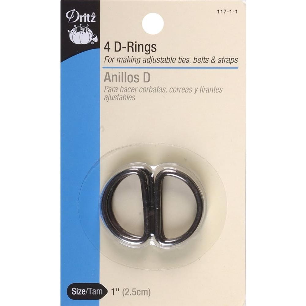 D-Rings Black 1.5" 4ct
