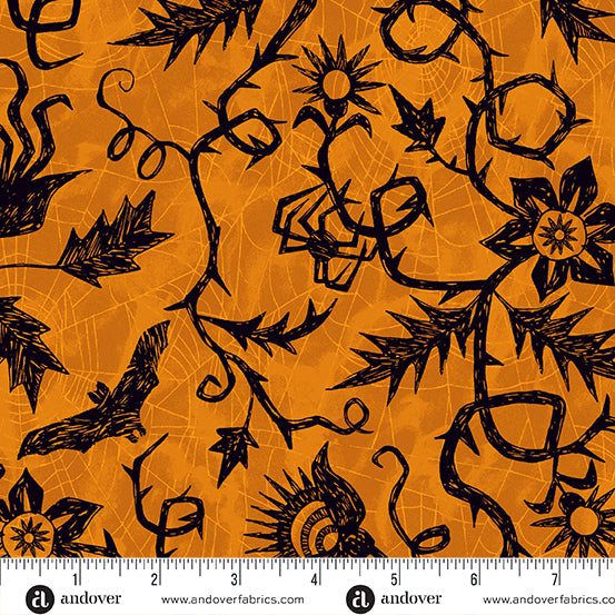 Nevermore Vine Spiderweb Orange A-1076-O