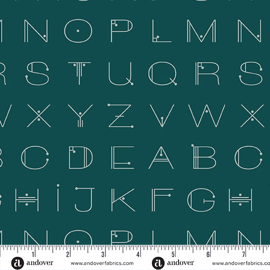 Scrawl by Giucy Giuce Deco Letters Deep Teal A-1217-T