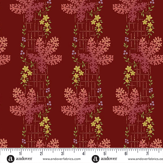 Dahlia by Laundry Basket Tree Moss Crimson A-1374-R