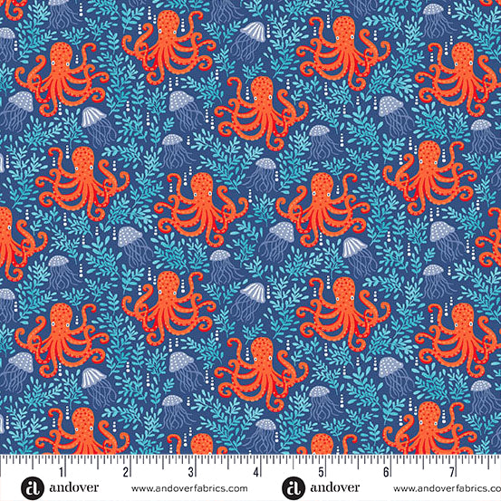 Deep Blue Sea Octopus Dark Blue MU-140-B8